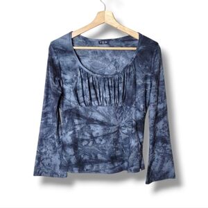 Vintage 90s ZOO USA Tie Dye Stretch Top Flare Sleeve Indie Fairy Grunge Size M